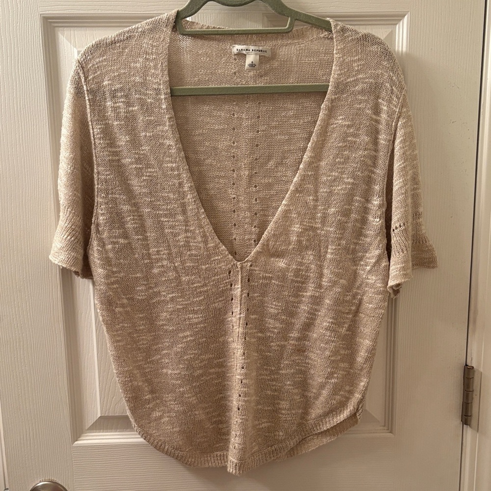 Banana Republic Beige V-Neck Sweater